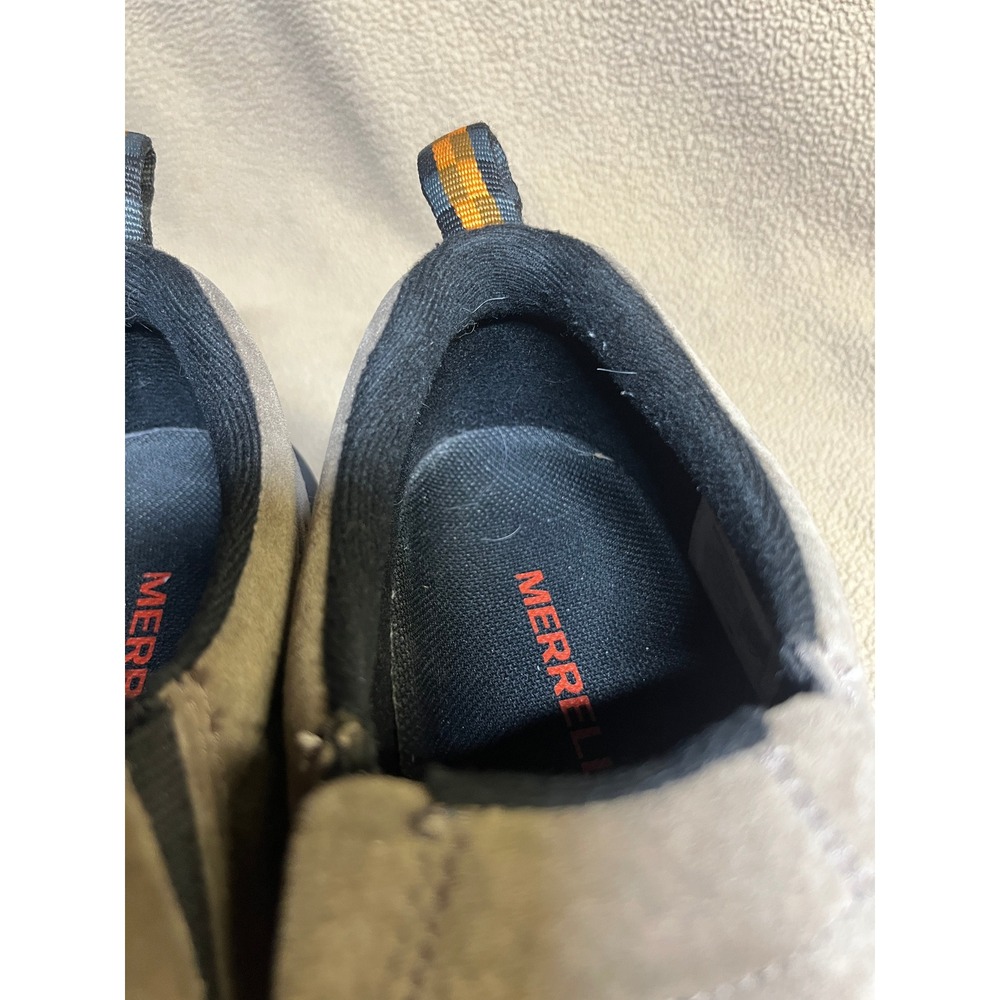 Merrell Jungle Moc Mens Suede Slip On Shoes Taupe Grey Casual Outdoor Comfort - Picture 7 of 16